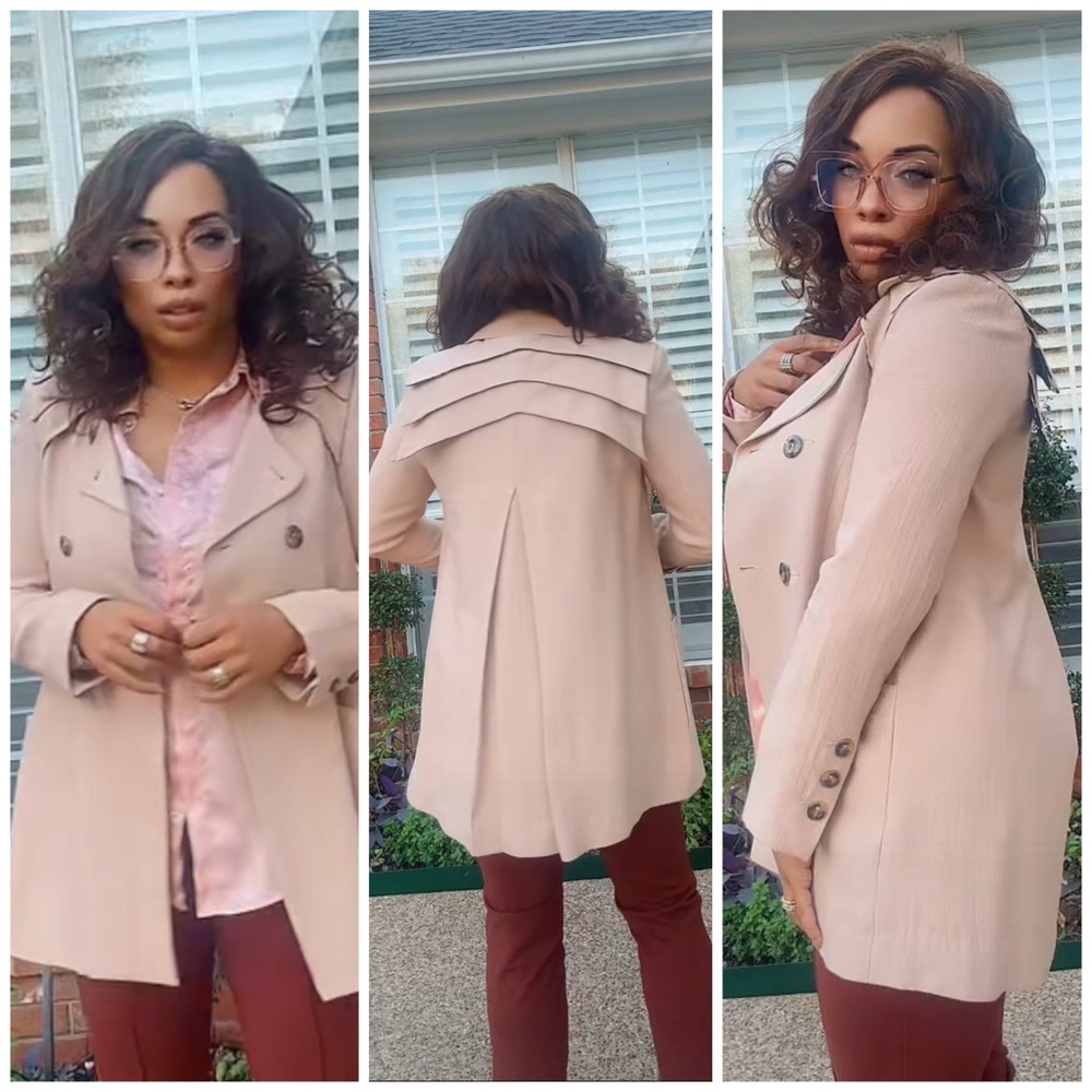 BCBGeneration Tan Double-Breasted Trench Coat- SY